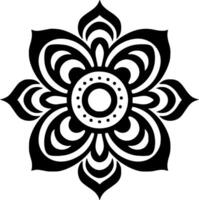 Mandala, Black and White Vector illustration