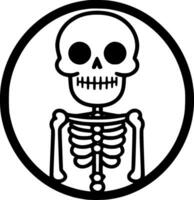 Skeleton - Black and White Isolated Icon - Vector illustration