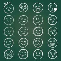 Emojis faces icon in hand drawn style. Doddle emoticons vector illustration on isolated background. Happy and sad face sign business concept.