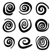 Swirl icon in hand drawn style. Handmade doodle vector illustration on isolated background. Spiral mark sign business concept.