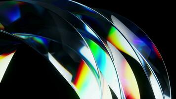 colorida curva vidro com dispersão, 3d Renderização. video