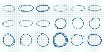 Circle line sketch icon in hand drawn style. Circular scribble doodle vector illustration on isolated background. Pencil or pen bubble sign business concept.