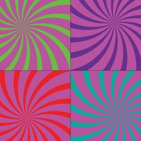 mod abstract swirl rays vector pattern with bright colors and pink