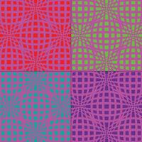 op Arte cuadrícula vector patrones con brillante colores y rosado
