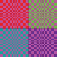 op art pink vector patterns with checkerboard squares