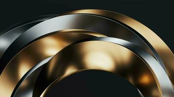 Metallic curve geometry background, 3d rendering. video