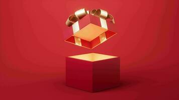Opening gift box, festivals and celebrations, 3d rendering. video
