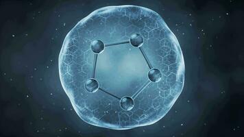 Organic sphere with molecule inside, 3d rendering. video