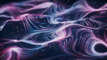 Wave particles lines with swirling pattern, 3d rendering. video