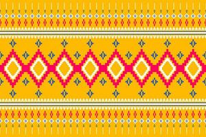 Ethnic geometric seamless pattern. Geometric on yellow background. Design for fabric, clothes, decorative paper, wrapping, textile, embroidery, illustration, vector, tribal pattern vector