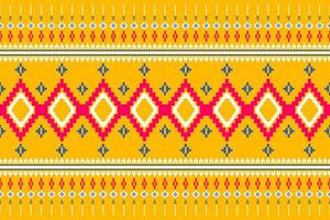 Ethnic geometric seamless pattern. Geometric on yellow background. Design for fabric, clothes, decorative paper, wrapping, textile, embroidery, illustration, vector, tribal pattern vector