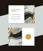 luxury golden marble texture business card vector