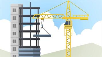 a construction crane is lifting a building video