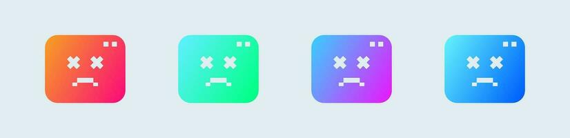 Error solid icon in gradient colors. Disconnect network signs vector illustration.
