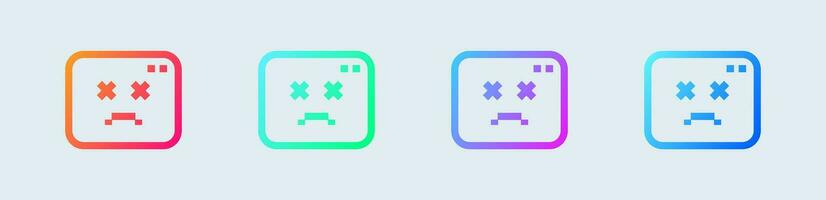 Error line icon in gradient colors. Disconnect network signs vector illustration.