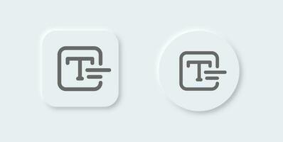 Type line icon in neomorphic design style. Text signs vector illustration.