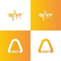 Arot bangla logo bengali culture vector