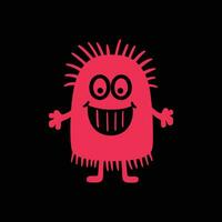 Red funny cartoon virus vector illustration