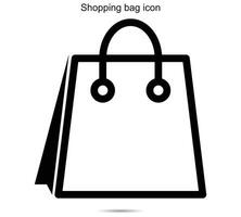 Shopping bag icon, vector illustration.