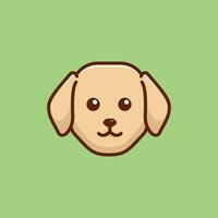 Cute avatar labrador retriever head simple cartoon vector illustration dog breeds nature concept icon isolated