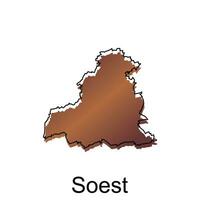map City of Soest, World Map International vector design template