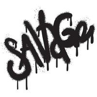 graffiti savage text sprayed in black over white. vector