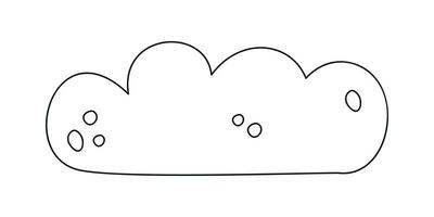 Hand drawn linear vector illustration of cloud