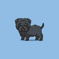 Cute affenpinscher simple cartoon vector illustration dog breeds nature concept icon isolated