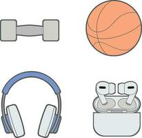 Objects Icon for Daily hobbies. Cute simple casual icons for hobby and daily activities vector