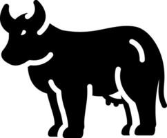 solid icon for cow vector