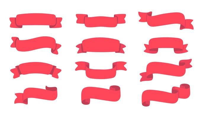 ribbon banner red fluttering for decorating a cute text frame