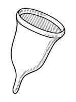 VECTOR ISOLATED ON A WHITE BACKGROUND DOODLE ILLUSTRATION OF A HYGIENIC MENSTRUAL CUP