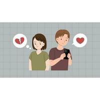 love affair relationship third person cheating set vector