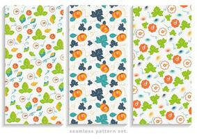 Pumpkin leaves, Seamless pattern. Abstract background. texture design print set. vector illustration.