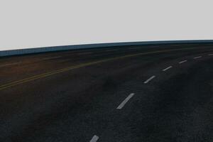 The empty asphalt road with white background, 3d rendering. photo