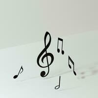 Black music notes with white background, 3d rendering. photo