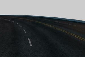 The empty asphalt road with white background, 3d rendering. photo