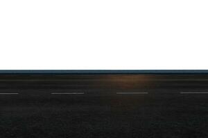 The empty asphalt road with white background, 3d rendering. photo