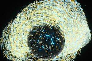 High speed vortex particles, 3d rendering. photo