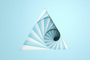 Blank and vortical paper cards with triangle shape, 3d rendering. photo