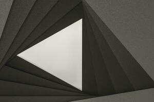 Blank and vortical paper cards with triangle shape, 3d rendering. photo