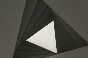 Blank and vortical paper cards with triangle shape, 3d rendering. photo