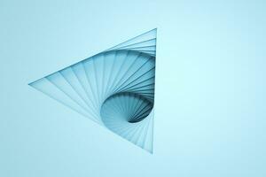 blanco y vortical papel tarjetas con triángulo forma, 3d representación. foto