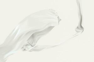 Flowing cloth, white color background, 3d rendering. photo