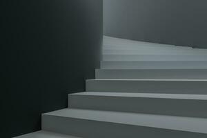 Round staircase, uptrend conceptual background, 3d rendering. photo