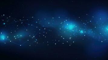 Abstract blue background with connecting dots and lines. Technology concept photo