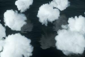 The lovely white cloud on the ocean, 3d rendering. photo