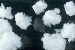 The lovely white cloud on the ocean, 3d rendering. photo