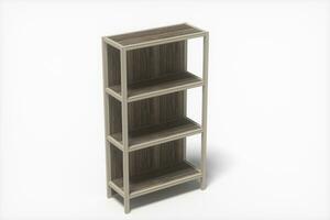 Shelves with white background, 3d rendering. photo