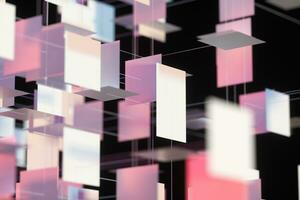 A three-dimensional space composed of square planes, 3d rendering. photo